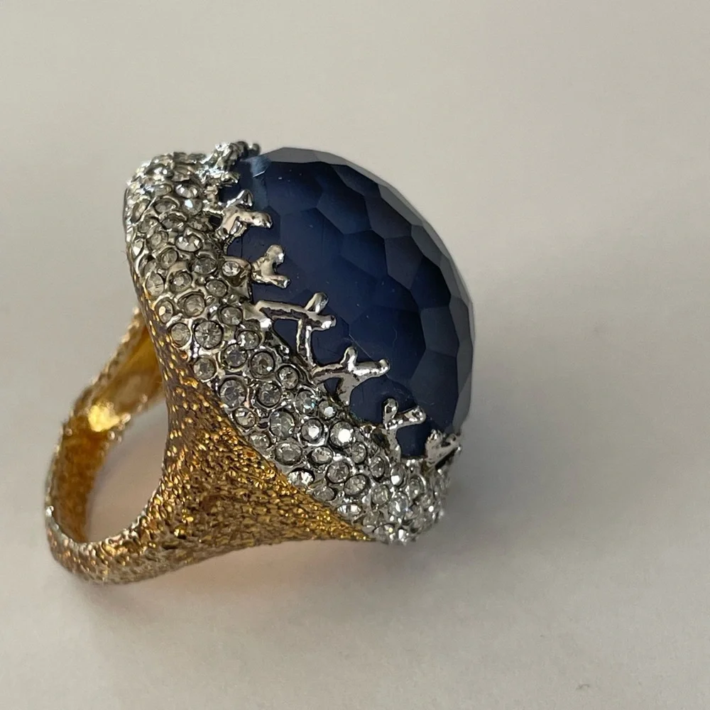 Alexis Bittar Blue Stone crystal ring-Size 7 - Picture 9 of 13